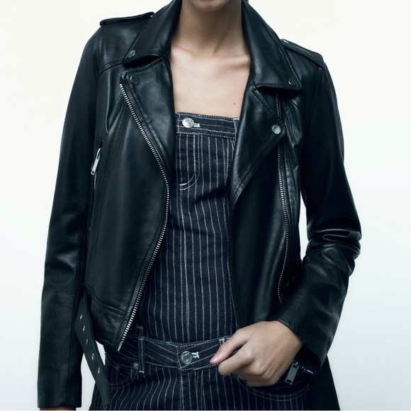 ZARA Genuine Leather Jacket Brand New Size S - Picture 15 of 16